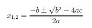 一元二次方程式的解