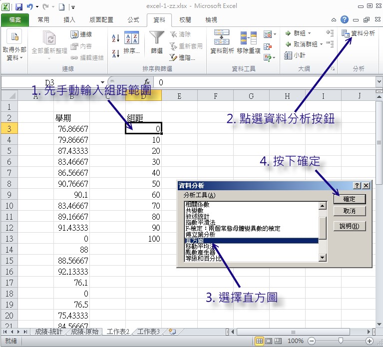 直方圖的製作流程