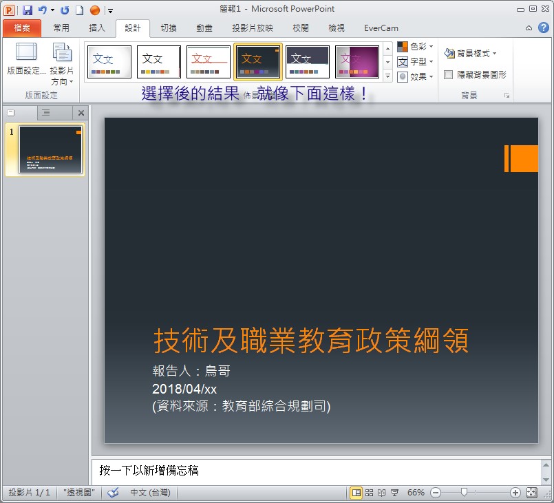 Power Point 標題頁面與整體版面