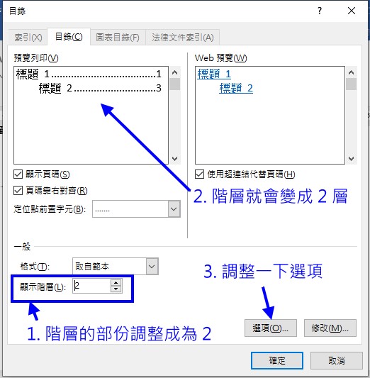 目錄的製作